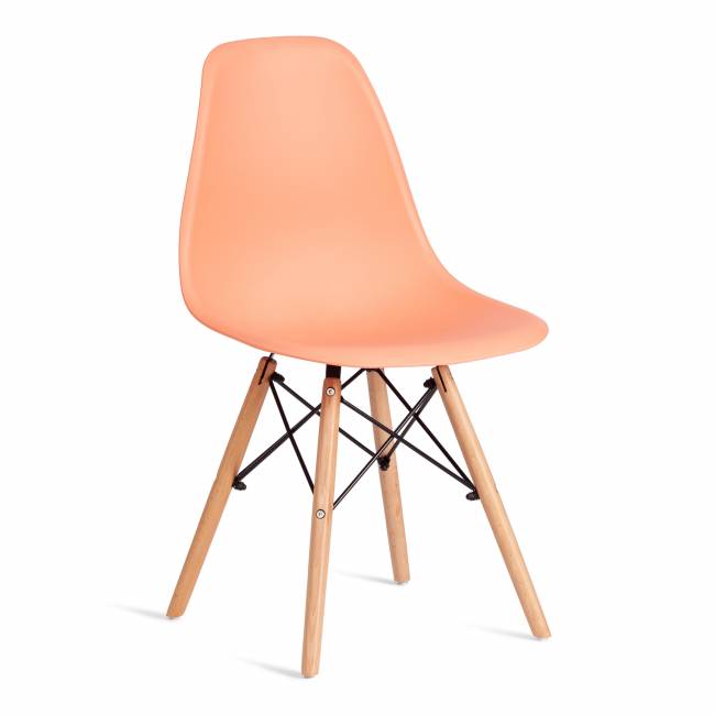 Стул CINDY (EAMES) (mod. 1801) / 1 шт. в упаковке дерево бук/металл/сиденье пластик, 45x51x82 см, Orange (Оранжевый) оранжевый