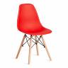 Стул CINDY (EAMES) (mod. 1801) дерево бук/металл/сиденье пластик, 45x51x82 см, Red (красный) (Комплект из 4 шт.) красный