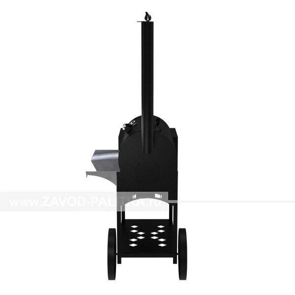 Гриль-Смокер казан XL, из стали толщиной 5 мм, печь слева, в термостойкой покраске Гриль-Смокер казан XL, из стали толщиной 5 мм, печь слева, в термостойкой покраске