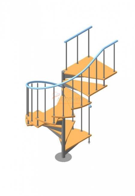 Винтовая лестница ЛЕС-1,8 высота 2700-2925, Серый, Сосна