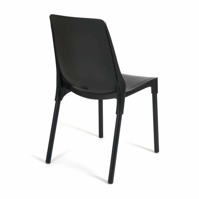Стул Джениус/Genius (мод. 75) пластик/металл, 46x56x84cм, черный/опоры черные  (Комплект из 4 шт.) черный металл/пластик