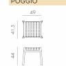 Табурет пластиковый Poggio агава 490х415х440 мм