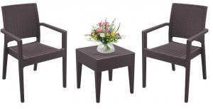Комплект пластиковой мебели Miami Ibiza коричневый