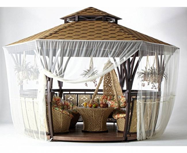 Сетка москитная к беседке "Грация L" беж