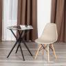 Стул CINDY (EAMES) (mod. 1801) дерево бук/металл/сиденье пластик, 45x51x82 см, Beige (Бежевый)  (Комплект из 4 шт.) Beige (Бежевый) дерево бук/металл/сиденье пластик