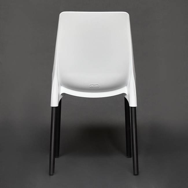 Стул Джениус/Genius (мод. 75) (1шт.в упаковке) пластик/металл, 46x56x84cм, белый/опоры черные белый металл/пластик