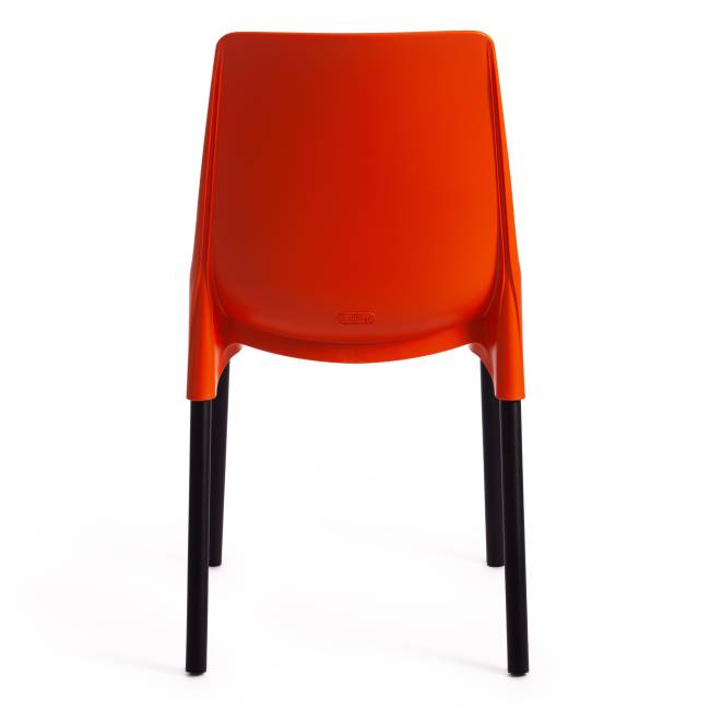 Стул Джениус/Genius (мод. 75) (1шт.в упаковке) пластик/металл, 46x56x84cм, оранжевый/опоры черные оранжевый металл/пластик