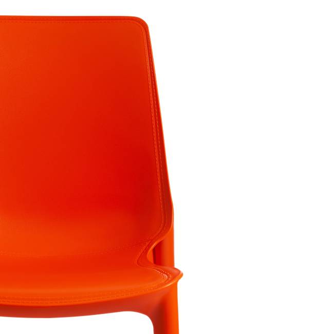 Стул Джениус/Genius (мод. 75) (1шт.в упаковке) пластик/металл, 46x56x84cм, оранжевый/опоры черные оранжевый металл/пластик