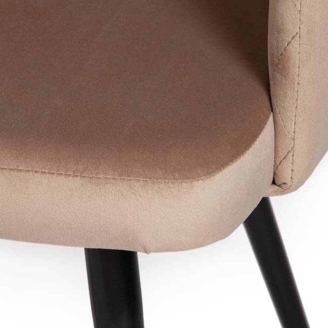 Кресло VALKYRIA (mod. 711) ткань/металл, 55х55х80 см, высота до сиденья 48 см, бежевый barkhat 5/черный (Комплект из 4 шт.) бежевый ткань/металл