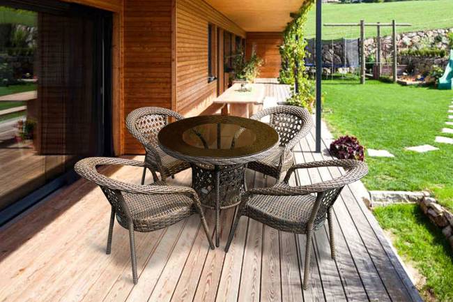 Комплект плетеной мебели МОККА FANO, темно-коричневый