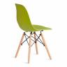 Стул CINDY (EAMES) (mod. 1801) дерево бук/металл/сиденье пластик, 45x51x82 см, Olive (оливковый)  (Комплект из 4 шт.) Olive (оливковый) дерево бук/металл/сиденье пластик