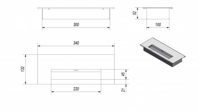 Биокамин CHARLIE 2 черный, TUV