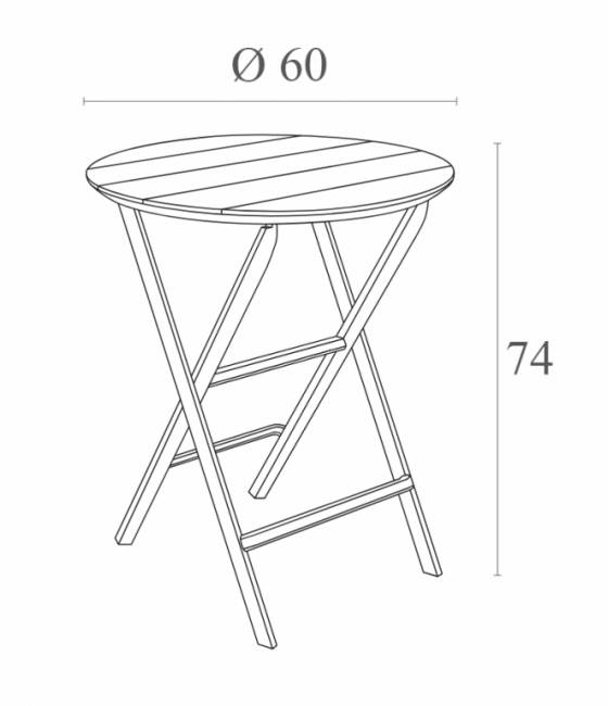 Стол пластиковый складной Helen Folding Table 60 белый 600х740 мм