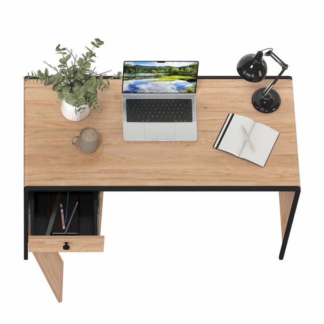 Стол письменный Брюс 12.157 цвет чёрный/Battle rock Santiago/столешница МДФ ель карпатская Стол письменный Брюс 12.157 цвет чёрный/Battle rock Santiago/столешница МДФ ель карпатская