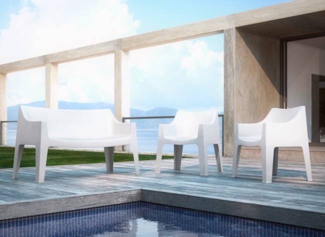 Диван пластиковый Coccolona лен 1410х600х830 мм Диван пластиковый Coccolona лен 1410х600х830 мм