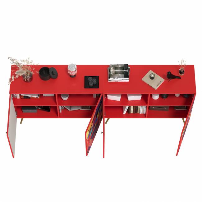 Два комода-тумбы Кармин цвет красный/белый