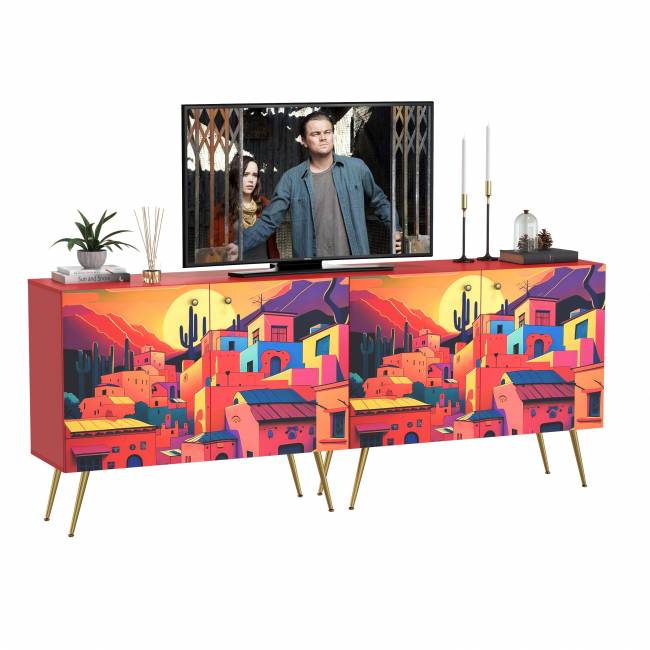 Два комода-тумбы Кармин цвет красный/белый