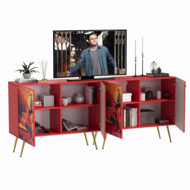 Два комода-тумбы Кармин цвет красный/белый