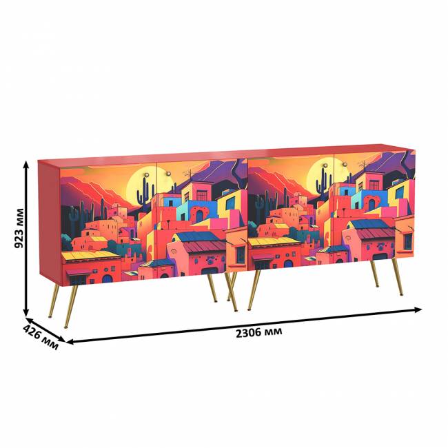 Два комода-тумбы Кармин цвет красный/белый