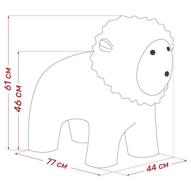 Пуф Leset Лев Премиум Buddy 11, компаньон Мех ИП-401