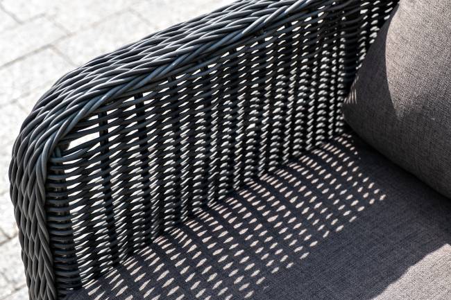 "Гляссе" диван трехместный из искусственного ротанга, цвет графит