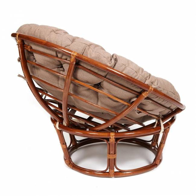 Кресло PAPASAN/ПАПАСАН 23/01 W  /с подушкой/ 115х101х104 см, Pecan (орех), экошерсть Коричневый, 1811-5 Pecan (орех)