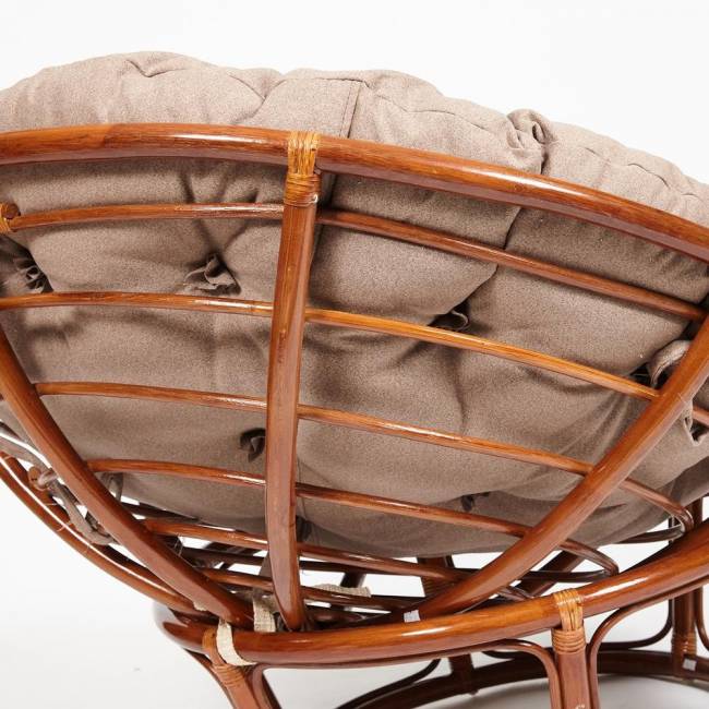 Кресло PAPASAN/ПАПАСАН 23/01 W  /с подушкой/ 115х101х104 см, Pecan (орех), экошерсть Коричневый, 1811-5 Pecan (орех)