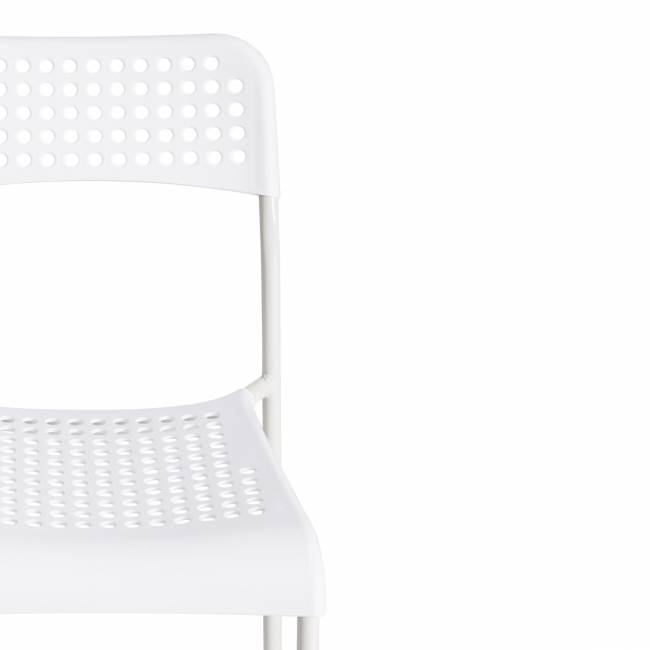 Стул ADDE (mod. C-049) металл/пластик, 39 х 49 х 78 см, White (белый) (Комплект из 8 шт.) белый металл/пластик