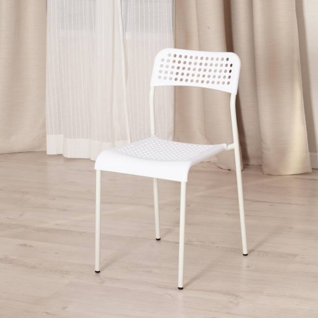 Стул ADDE (mod. C-049) металл/пластик, 39 х 49 х 78 см, White (белый) (Комплект из 8 шт.) белый металл/пластик