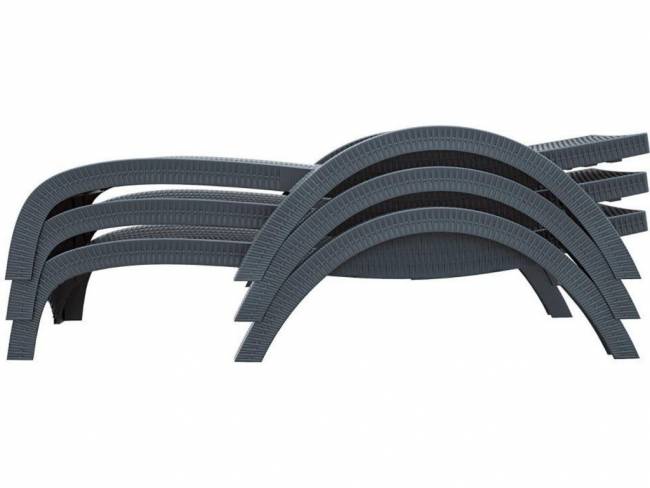 Шезлонг пластиковый с матрасом GS 1009 (Fiji) белый, слоновая кость 1870x730x340 мм